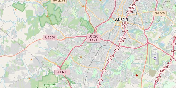Map of Austin showing key areas and neighborhoods