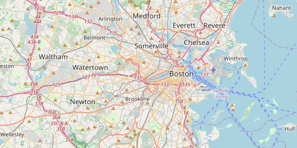 Map of Boston showing key areas and neighborhoods