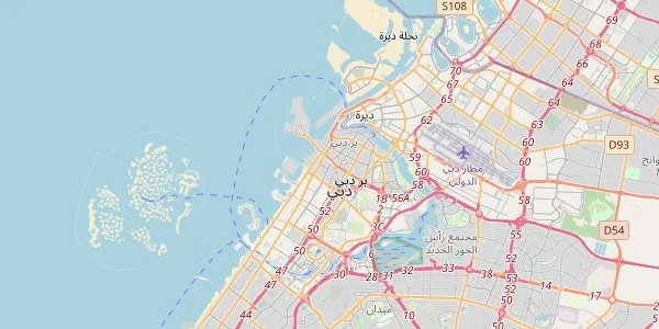 Map of Dubai showing key areas and neighborhoods