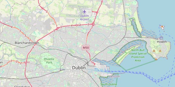 Map of Dublin showing key areas and neighborhoods