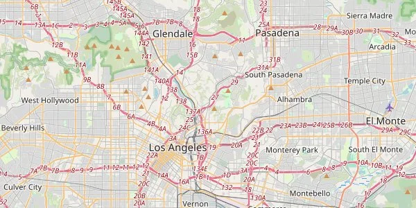 Map of Los Angeles showing key areas and neighborhoods