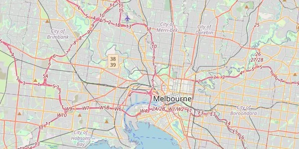 Map of Melbourne showing key areas and neighborhoods