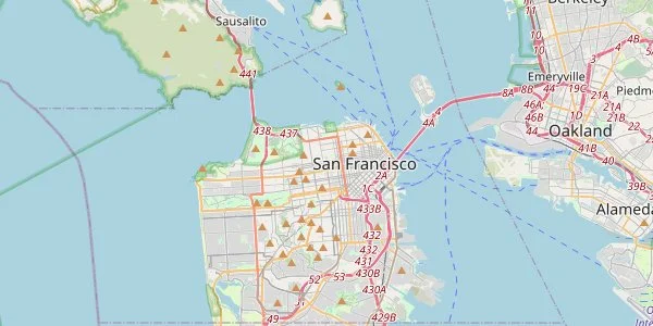 Map of San Francisco showing key areas and neighborhoods
