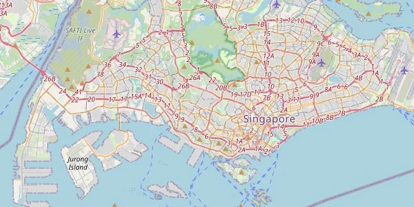 Map of Singapore showing key areas and neighborhoods