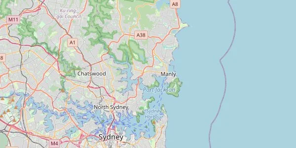 Map of Sydney showing key areas and neighborhoods