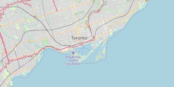 Map of Toronto showing key areas and neighborhoods