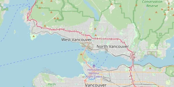 Map of Vancouver showing key areas and neighborhoods
